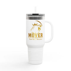Mover 40oz Insulated Travel Mug — Gold Crown Logo, Large Stainless Steel Tumbler for Commuters