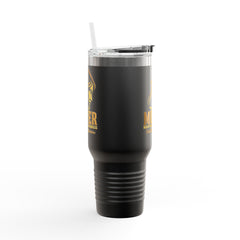 Mover 40oz Insulated Travel Mug — Gold Crown Logo, Large Stainless Steel Tumbler for Commuters