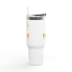Mover 40oz Insulated Travel Mug — Gold Crown Logo, Large Stainless Steel Tumbler for Commuters